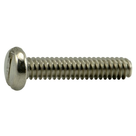 Midwest Fastener #3-48 x 1/2 in Slotted Pan Machine Screw, Plain 18-8 Stainless Steel, 25 PK 64112